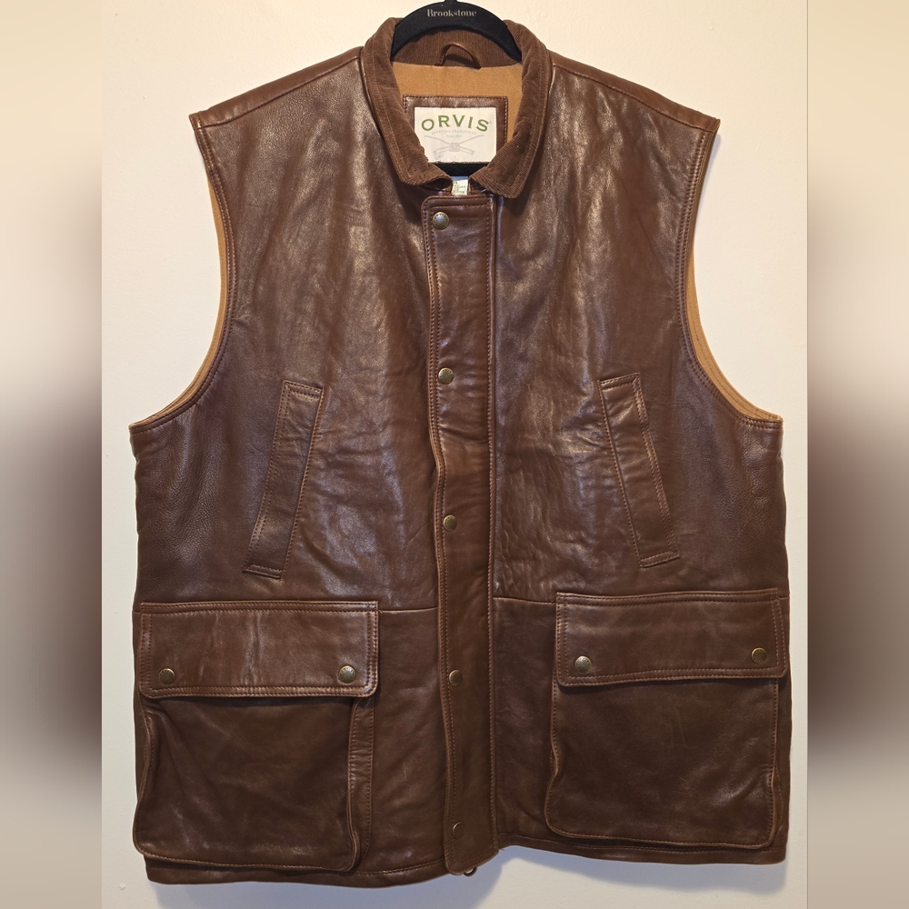 ORVIS 100% LEATHER MUNITIONS HUNTING VEST - XL